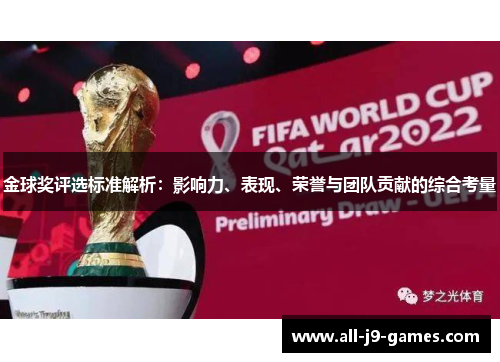 金球奖评选标准解析:影响力、表现、荣誉与团队贡献的综合考量 金球奖评选标准解析:影响力、表现、荣誉与团队贡献的综合考量